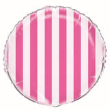 Pastel Blue Stripes Foil Balloon 45cm - Party Savers