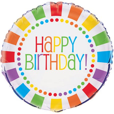 Rainbow Birthday Foil Balloon 45cm - Party Savers