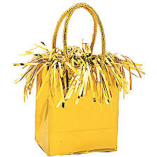 Gold Glitter Bag Balloon Weight - Party Savers