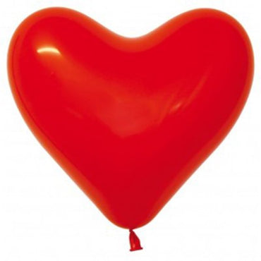 Fashion Red Heart shaped Latex Balloons 28cm 12Pk - Party Savers