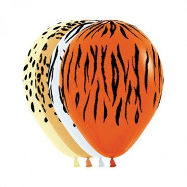 Jungle Safari Animal Print Fashion Assorted Latex Balloons 30cm 12pk - Party Savers