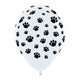 Animal Paw Prints Black And White Latex Balloons 30cm 12pk - Party Savers
