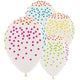 Multi Coloured Confetti Crystal Clear Latex Balloons 30cm 12pk