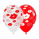Kisses Red & White Latex Balloons 30cm 12Pk - Party Savers