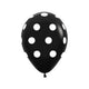 Black Polka Dots on Black Latex Balloons 30cm 12pk - Party Savers