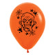 Zombie Horror Fashion Orange Latex Balloons 30cm 6pk