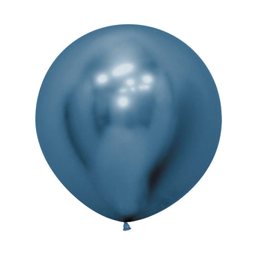 Metallic Reflex Blue Latex Balloons 60cm 3pk
