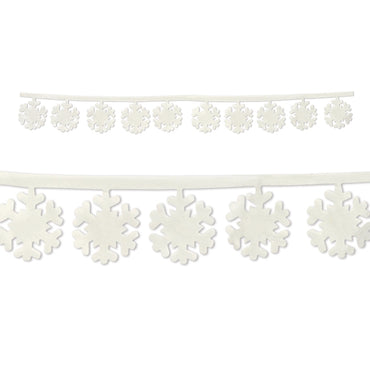 Fabric Snowflake Garlands 3ft 11in 2pk - Party Savers