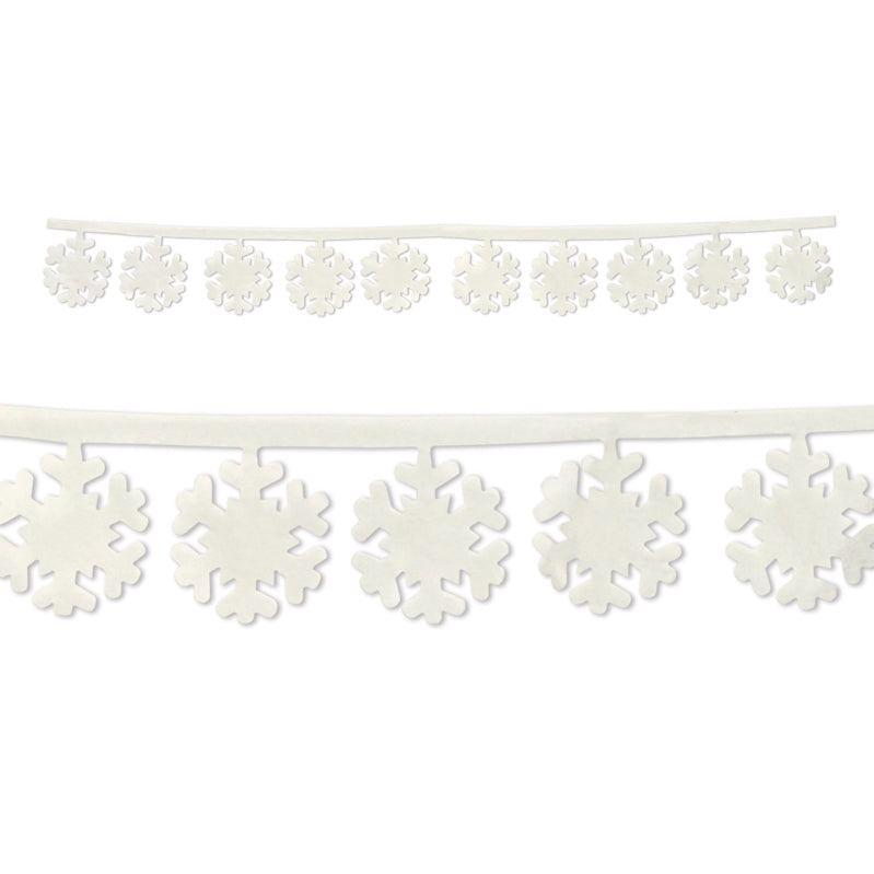 Fabric Snowflake Garlands 3ft 11in 2pk - Party Savers