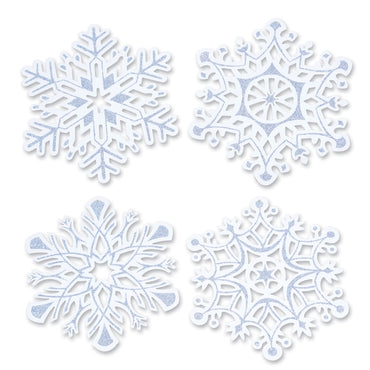 Glittered Snowflake Cutouts 14in-14.5in - Party Savers
