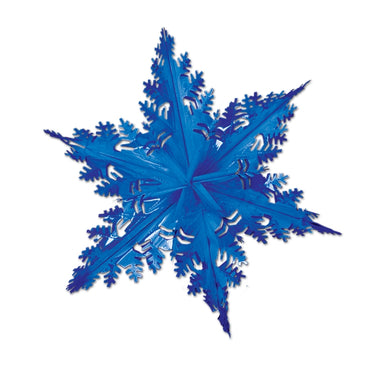 Metallic Winter Snowflake Blue 24in Each - Party Savers