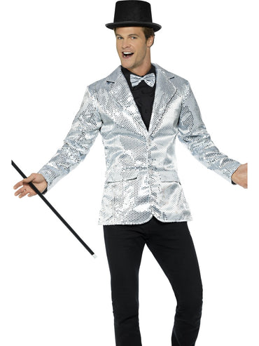 Mens Costume - Silver Sequin Jacket - Party Savers