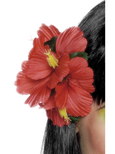 Hawaiian Flower Hair Clip Red - Party Savers