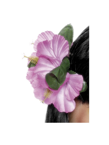 Hawaiian Flower Hair Clip Purple - Party Savers