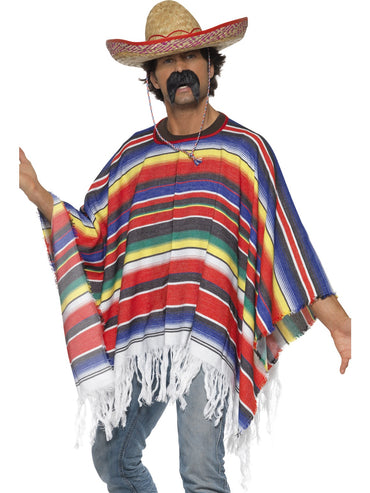 Mens Costume - Multicolour Poncho - Party Savers
