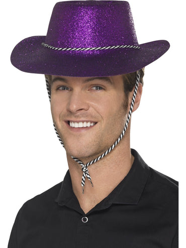 Purple Cowboy Glitter Hat - Party Savers