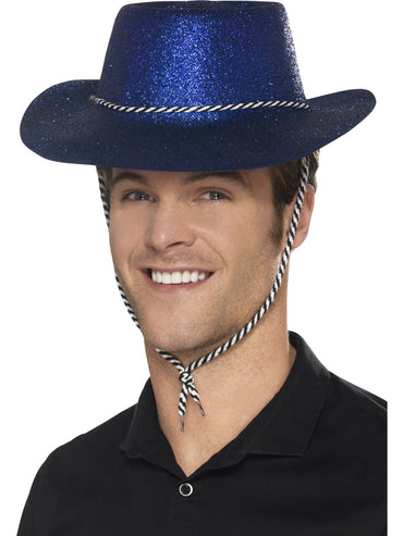 Blue Cowboy Glitter Hat - Party Savers