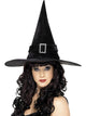 Black Witch Hat with Diamante Buckle - Party Savers