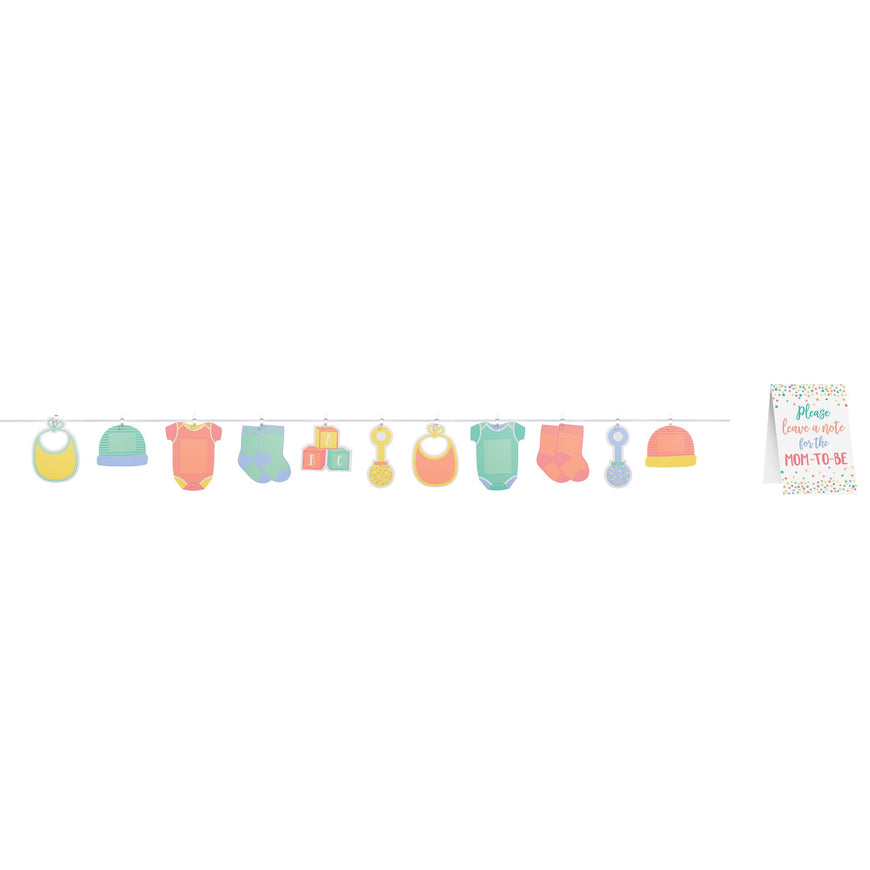 Baby Shower Autograph Clothesline Garland 25pk - Party Savers