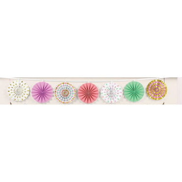 Pastel Mini Fans Garland Foil Hot-Stamped Paper - Party Savers