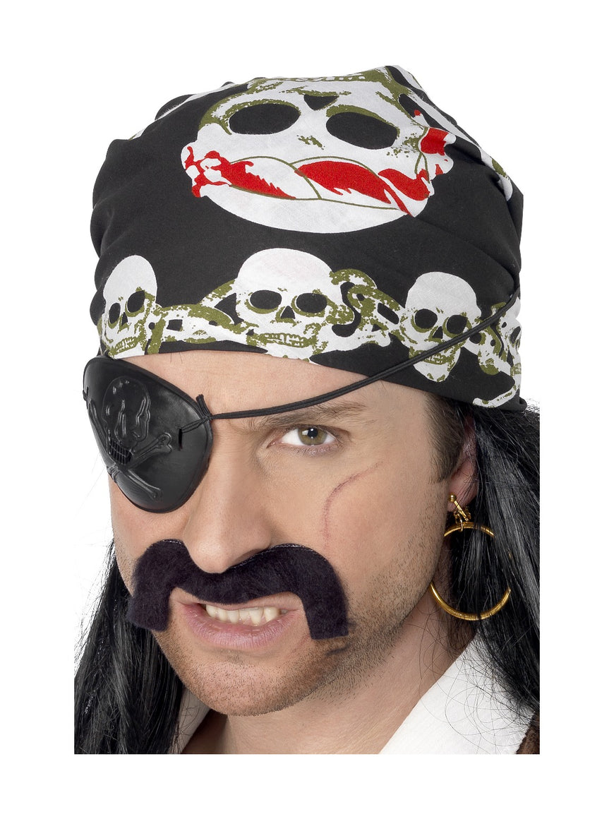 Black Skull and Crossbones Pirate Bandana - Party Savers