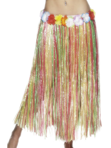 Multi Coloured Hawaiian Hula Skirt Long - Party Savers