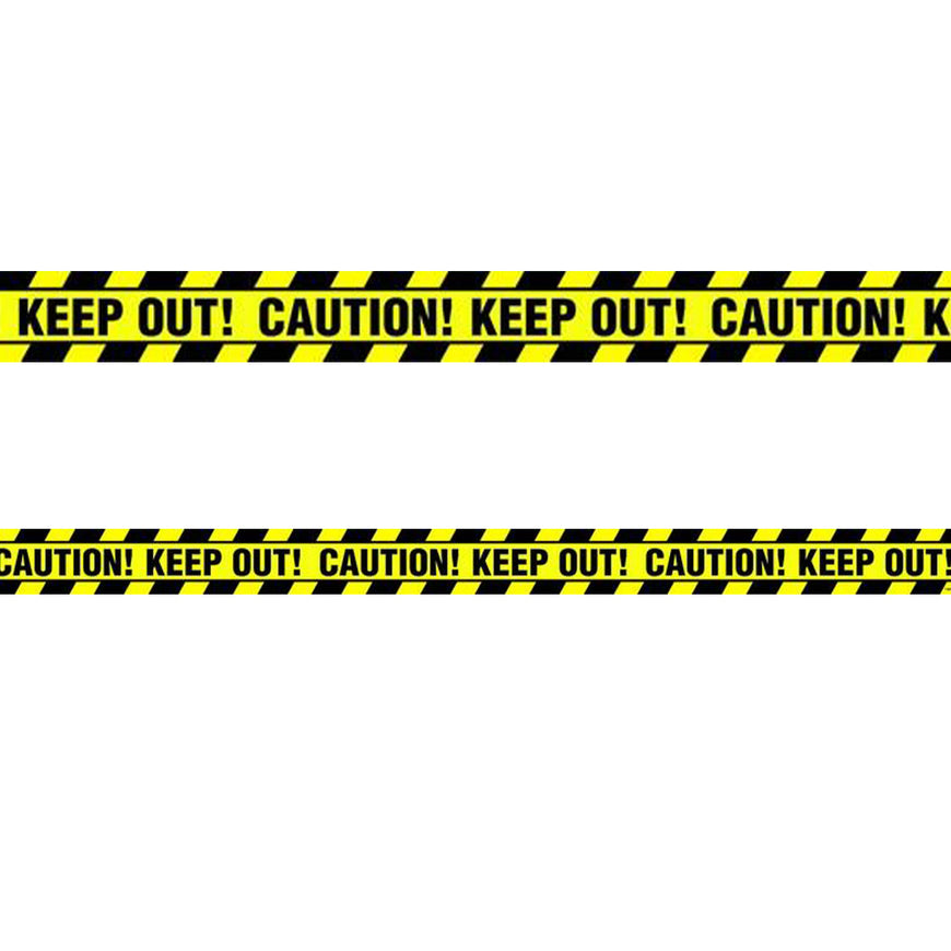 Halloween Caution! Keep Out! Plastic Tape Banner 7cm x 6m Each