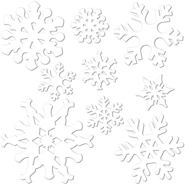 Snowflake Cutouts White 5in-12in 9pk - Party Savers