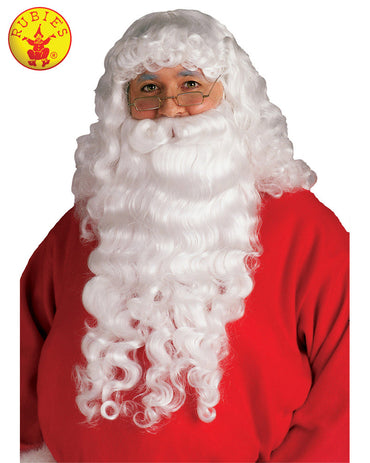 Santa Plush Beard & Wig Set Adult - Party Savers