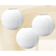 Frosty White Round Paper Lanterns 3pk 24cm - Party Savers