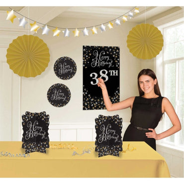 Sparkling Celebration Add Any Age Happy Birthday Room Decorating Kit - Party Savers