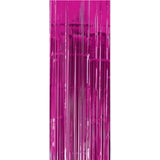Bright Pink Metallic Curtain 91.4cm x 2.43m Each - Party Savers
