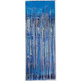 Bright Royal Blue Metallic Curtain 91.4cm x 2.43m Each - Party Savers