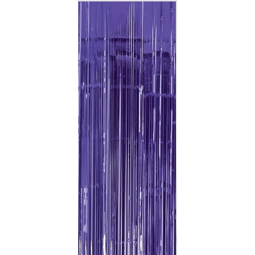 New Purple Metallic Curtain 91.4cm x 2.43m Each - Party Savers