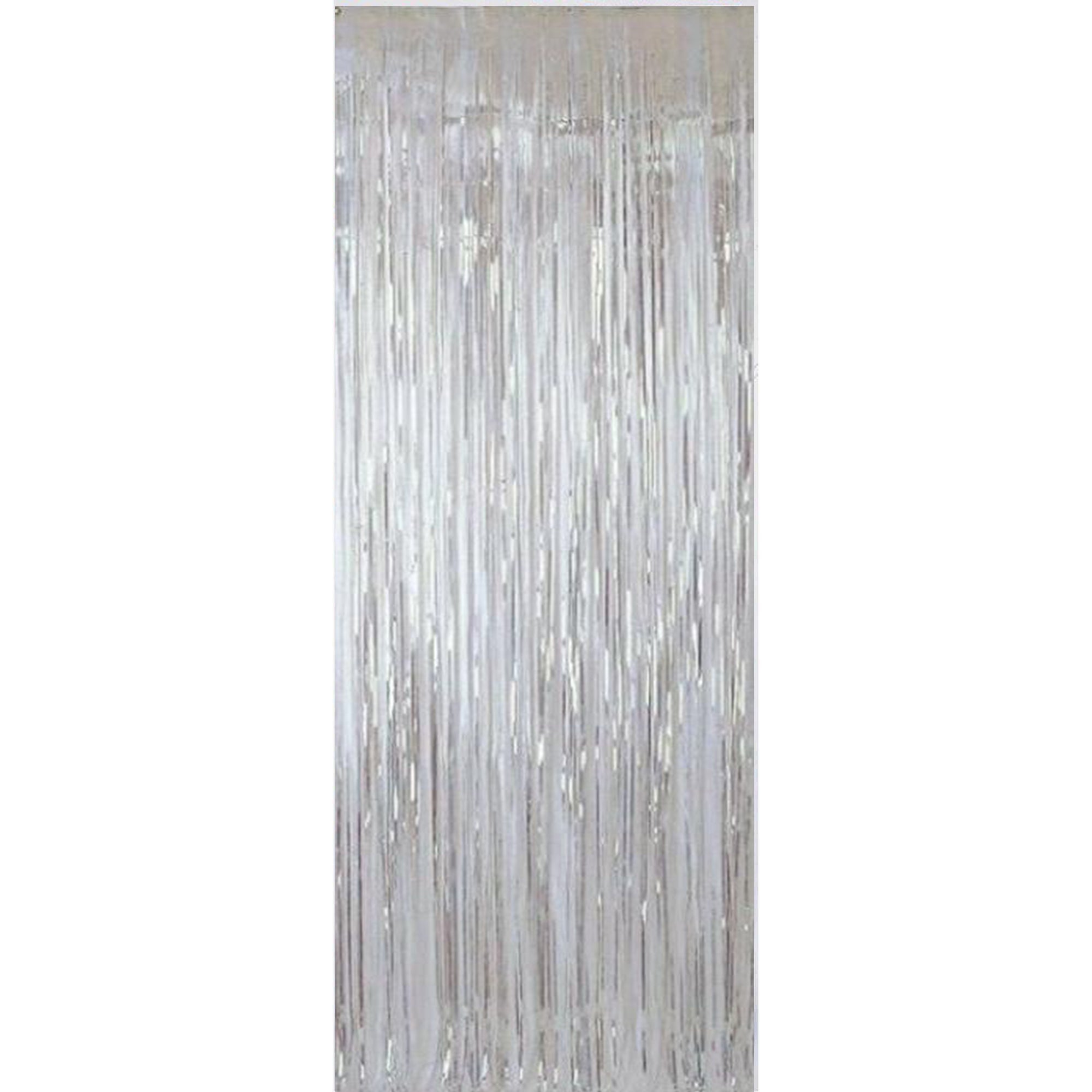 Silver Metallic Curtain 91.4cm x 2.43m Each - Party Savers
