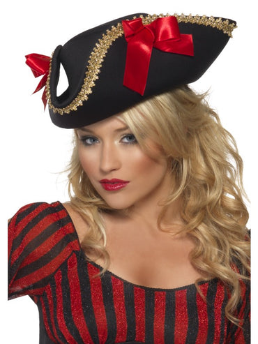 Black Fever Pirate Hat - Party Savers