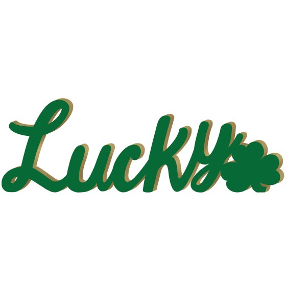 Irish Lucky & Shamrock MDF Standing Sign 12cm x 38cm Each