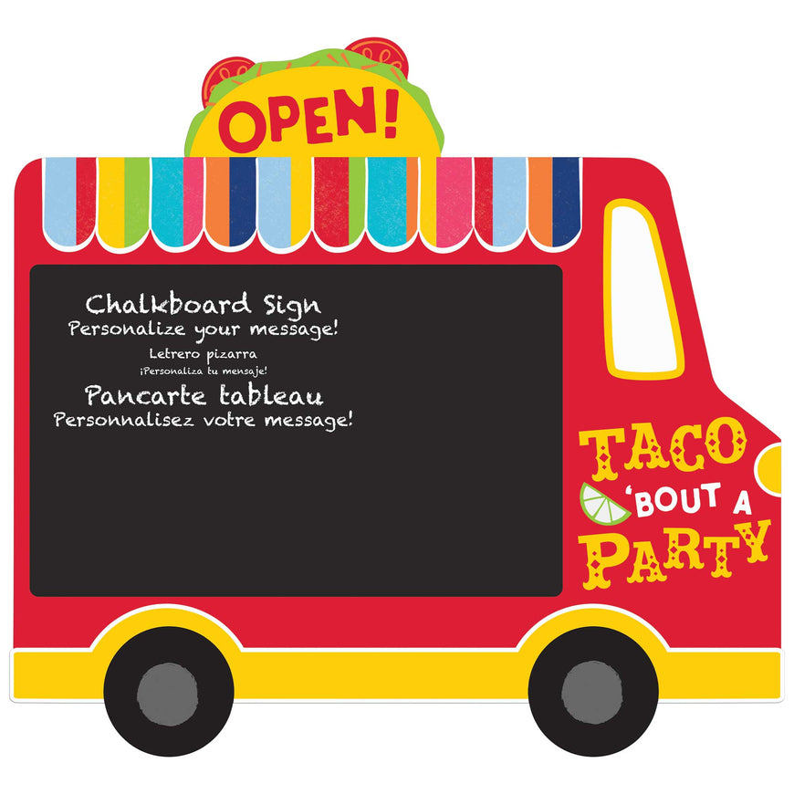 Fiesta Taco Truck Chalkboard Easel Sign - Party Savers