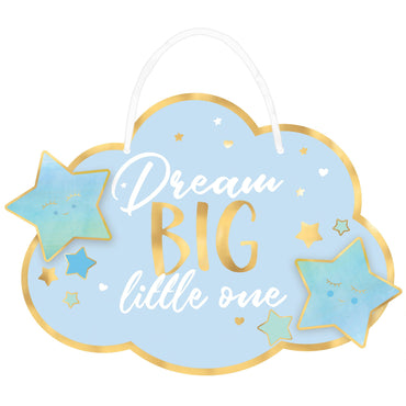 Oh Baby Boy Dream Big Little One Hot-Stamped Hanging Sign Each - Party Savers