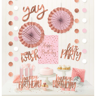 Blush Birthday Room Decorating Kit 12pk