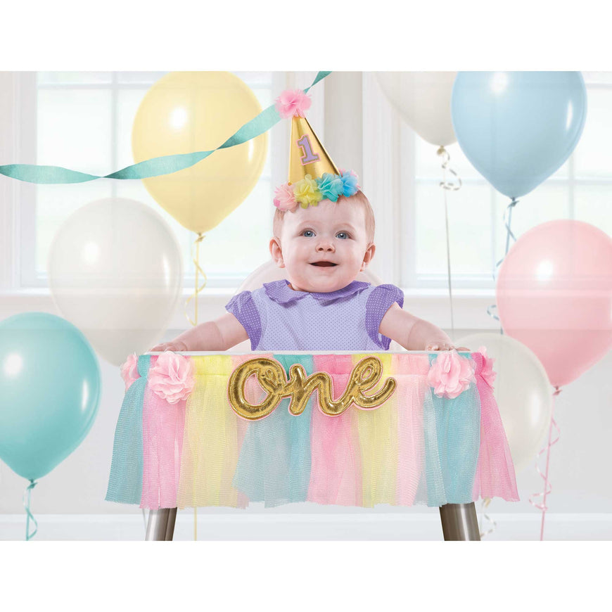 1st Birthday Girl Deluxe High Chair Decoration Each