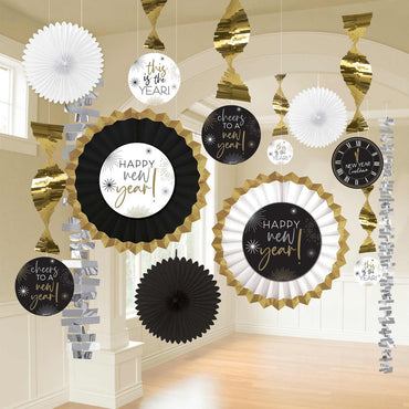 Happy New Year Black, Silver & Gold Decorating Kit Each