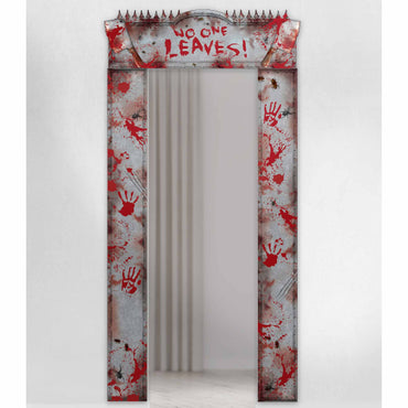 Bloody Doorway Entry Decoration No One Leaves 108cm x 214cm Each