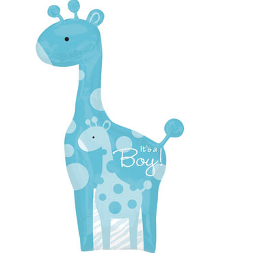 Safari Baby Boy Giraffe SuperShape Foil Balloon 64cm x 107cm - Party Savers