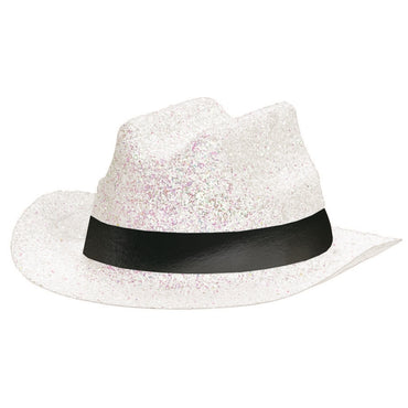 White Mini Glitter Cowboy Hat - Party Savers