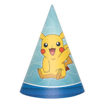 Pokemon Core Paper Cone Hat 8pk - Party Savers