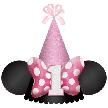Minnie Mouse Forever Deluxe 1st Birthday Cone Hat 17cm Each
