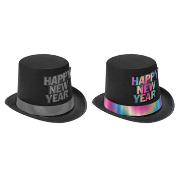 Happy New Year Reflective Top Hat Each