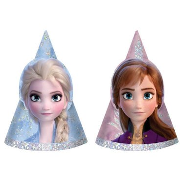 Frozen 2 Party Hats Mini Holographic 8pk - Party Savers