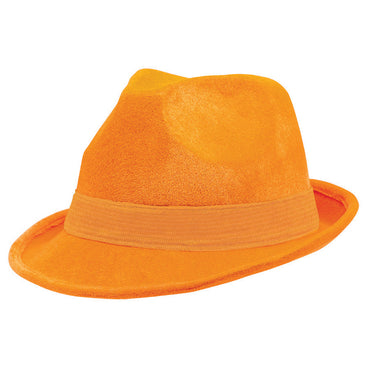Orange Fedora Hat - Party Savers